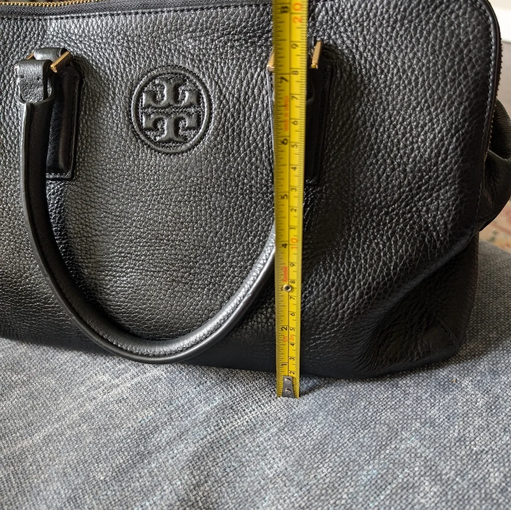 Tory Burch Black Leather Tote with Gold Accents - Picture 11 of 11